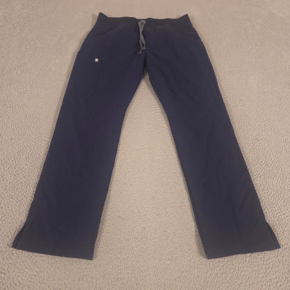 FIGS Scrub Pants Womens Medium Navy Kade Straight Leg FIONx Cargo Pockets Work